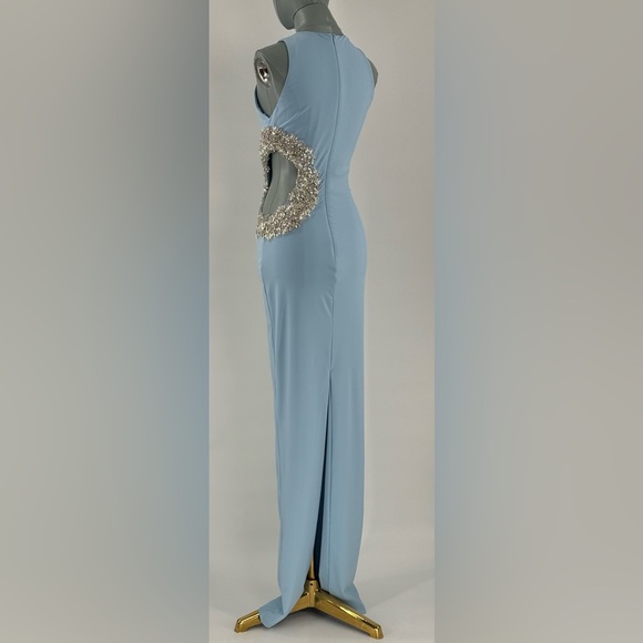 🆕 BRONX & BANCO 🧿 NWOT Camila Rhinestone Cutout Maxi, Powder Blue, Sz M US 6 - Picture 8 of 17